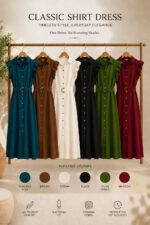 Women's Solid Placket dress with ruffle sleeve - Image 7