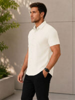 Men's Solid Half  sleeve male shirt - Image 2