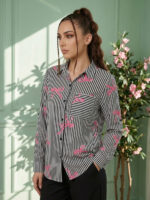 Women's Pattern Bow stripe shirt - Image 2