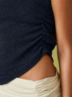Women's Solid Asymmetric Ruching Top - Image 4