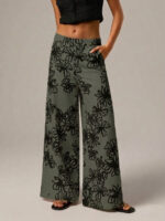Women's Printed Floral Print Wide Leg Pant